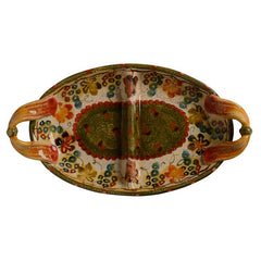 Small Oval Two Section Plate with Handles