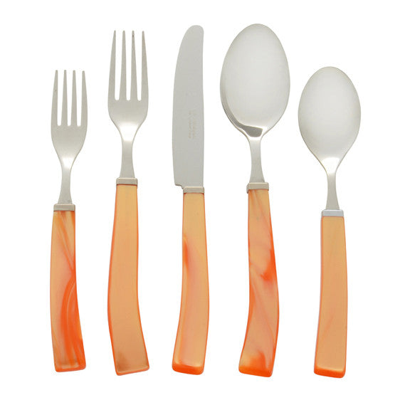 Orange Five Piece Place Setting